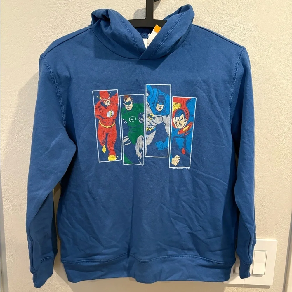 Gymboree DC Superheroes Hooded Sweatshirt Boys Size Large 10/12 NWT From 2016